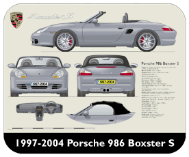 Porsche Boxster S 1997-2004 Place Mat, Small